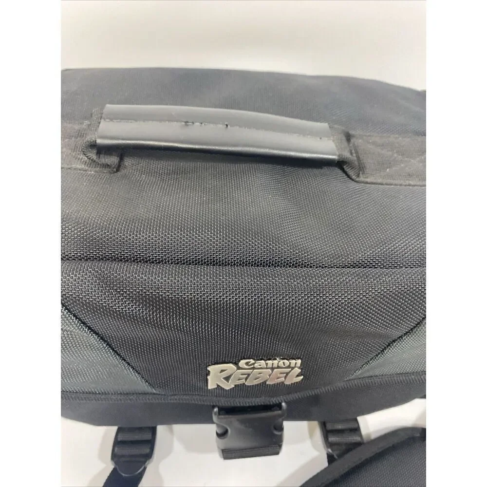 Canon Rebel Nylon Padded Camera Equipment Bag Strap + Pockets 14